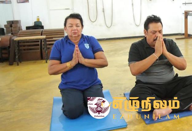 பாரிய பொலிஸ் பாதுகாப்புடன் உடற்பயிற்சி செய்யும் மகிந்தவின் மனைவி பாரிய பொலிஸ் பாதுகாப்புடன் உடற்பயிற்சி செய்யும் மகிந்தவின் மனைவி