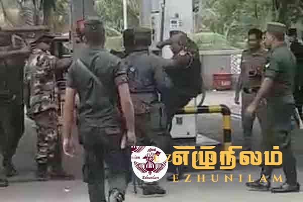 எரிபொருள் நிரப்பு நிலையத்தில் இளைஞனை எட்டி உதைத்த இராணுவ அதிகாரி