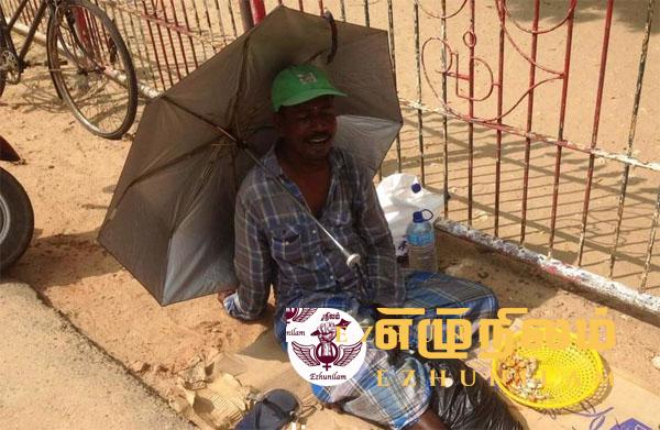 நல்லூரில் விடுதலைப் புலிகளின் தலைவர் பிரபாகரனின் பிறந்ததினத்தை இனிப்பு கொடுத்து கொண்டாடிய யாசகர்!