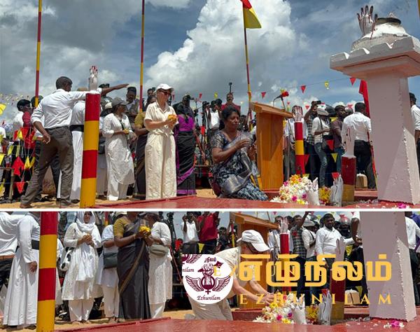 முள்ளிவாய்க்கால் நினைவு முற்றத்தில் சர்வதேச மன்னிப்புச் சபையின் செயலாளர் நாயகம் அஞ்சலி