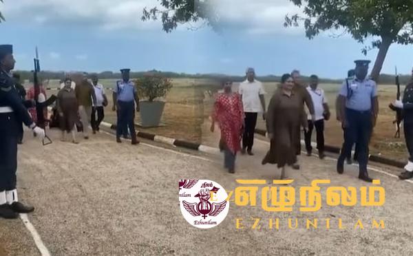 பலாலி விமானப்படை முகாமில் சஜித்தின் மனைவிக்கு ஆயுத வணக்கமா?; வெடித்தது சர்ச்சை