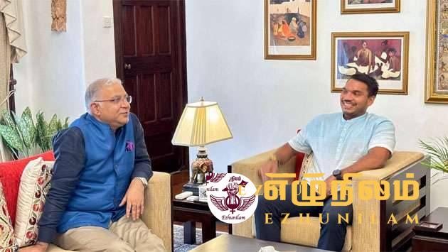 இந்திய உயர் ஸ்தானிகர் சந்தோஷ் ஜாவுடன் நாமல் எம்.பி சந்திப்பு